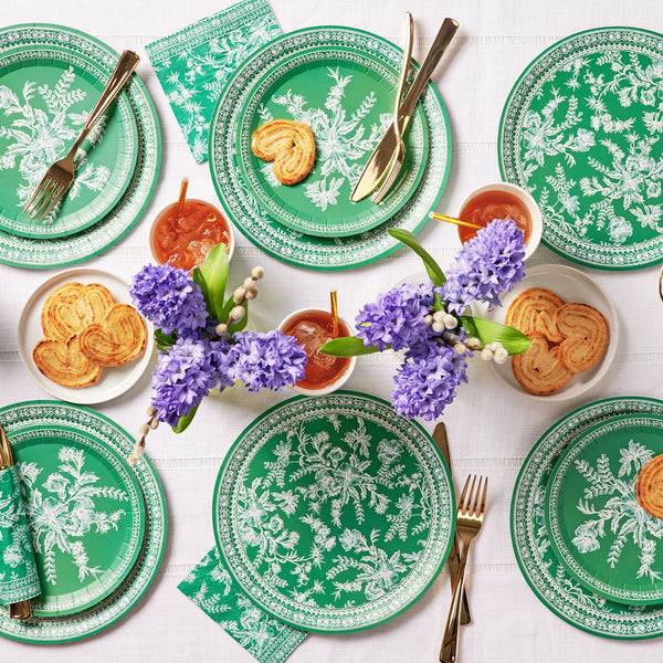 Emerald Toile Small Plates (10 per pack)