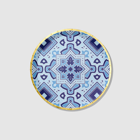 Italian Blues & White Small Paper Plates, pack of 10 – Paper+Clay Tabletop