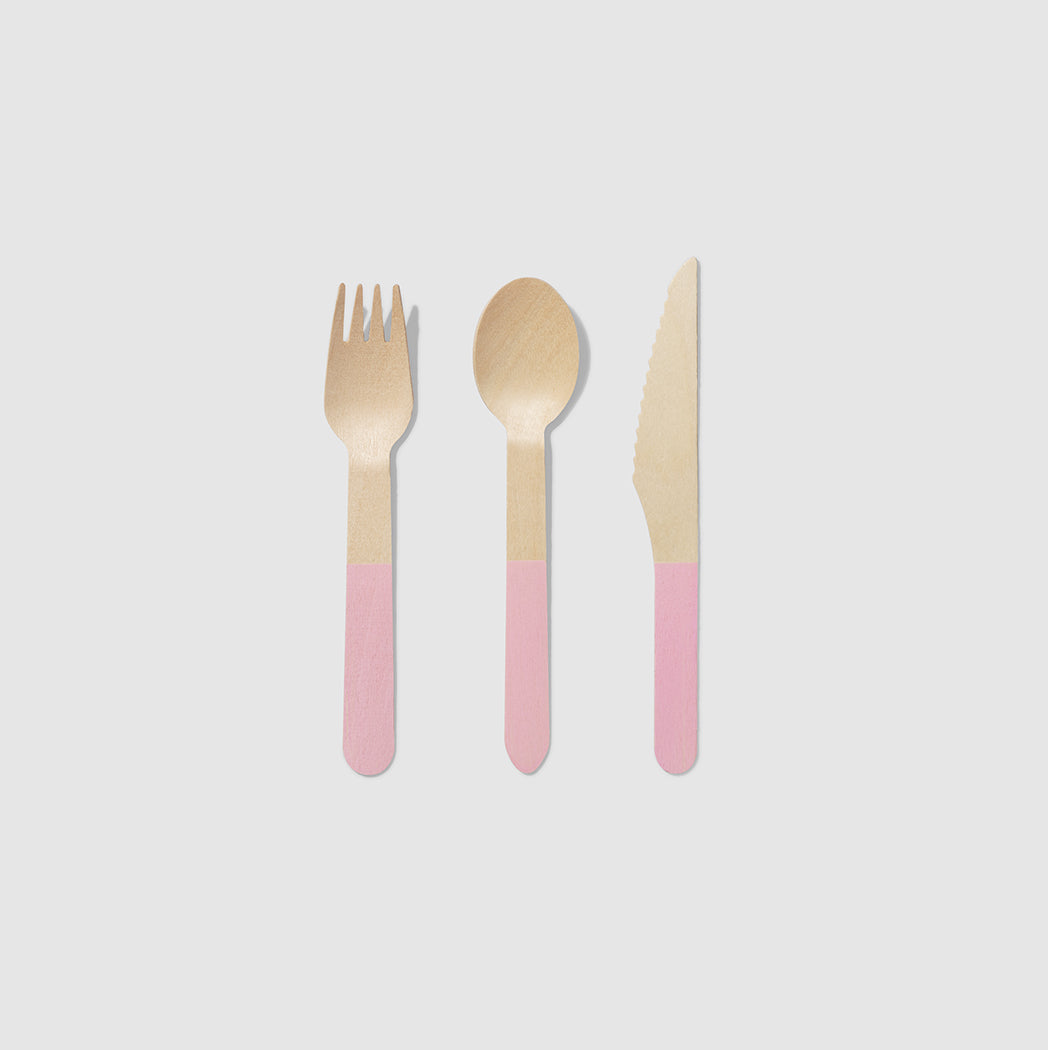 Baby Pink Plastic Spoons - 50 Pack