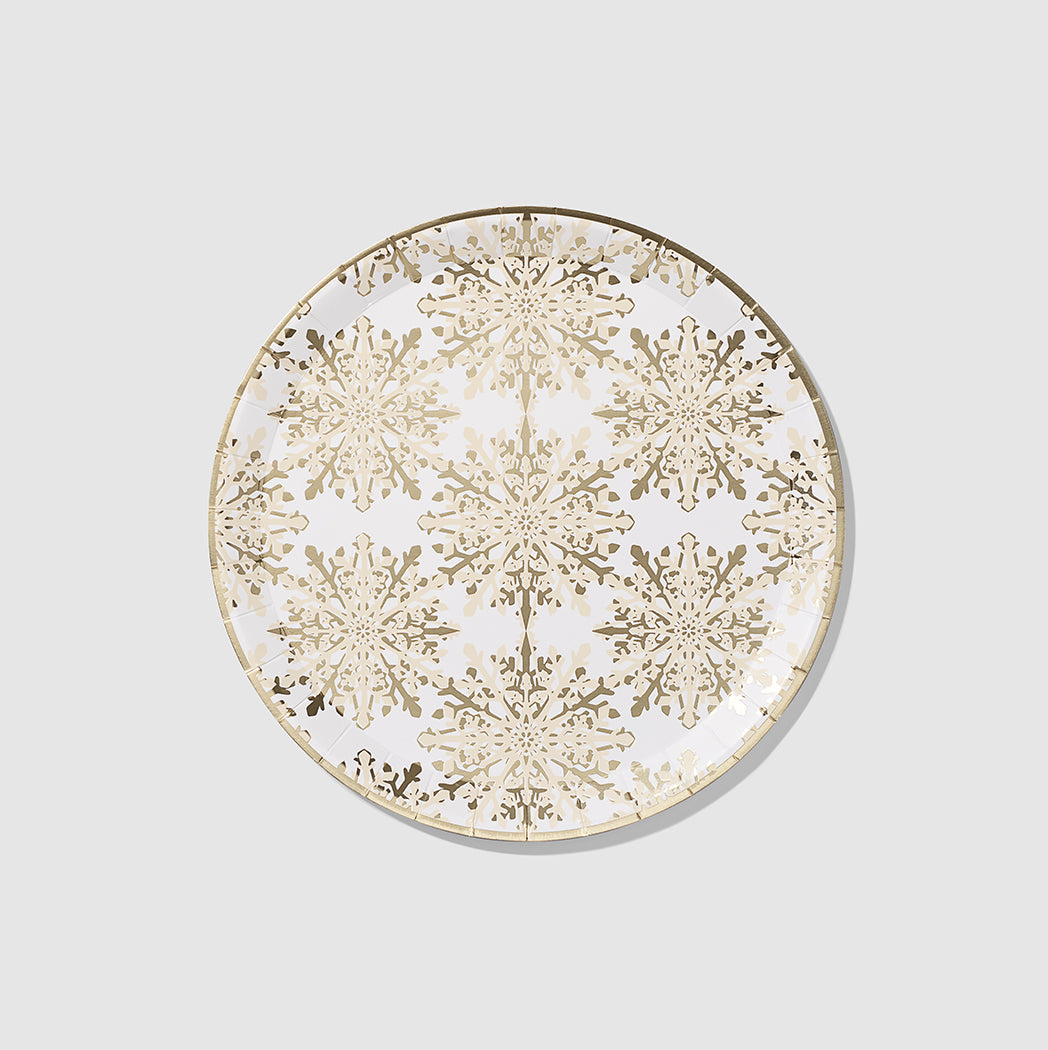 Glad White & Gray Snowflake Pattern 10 Premium Paper Plates, 20