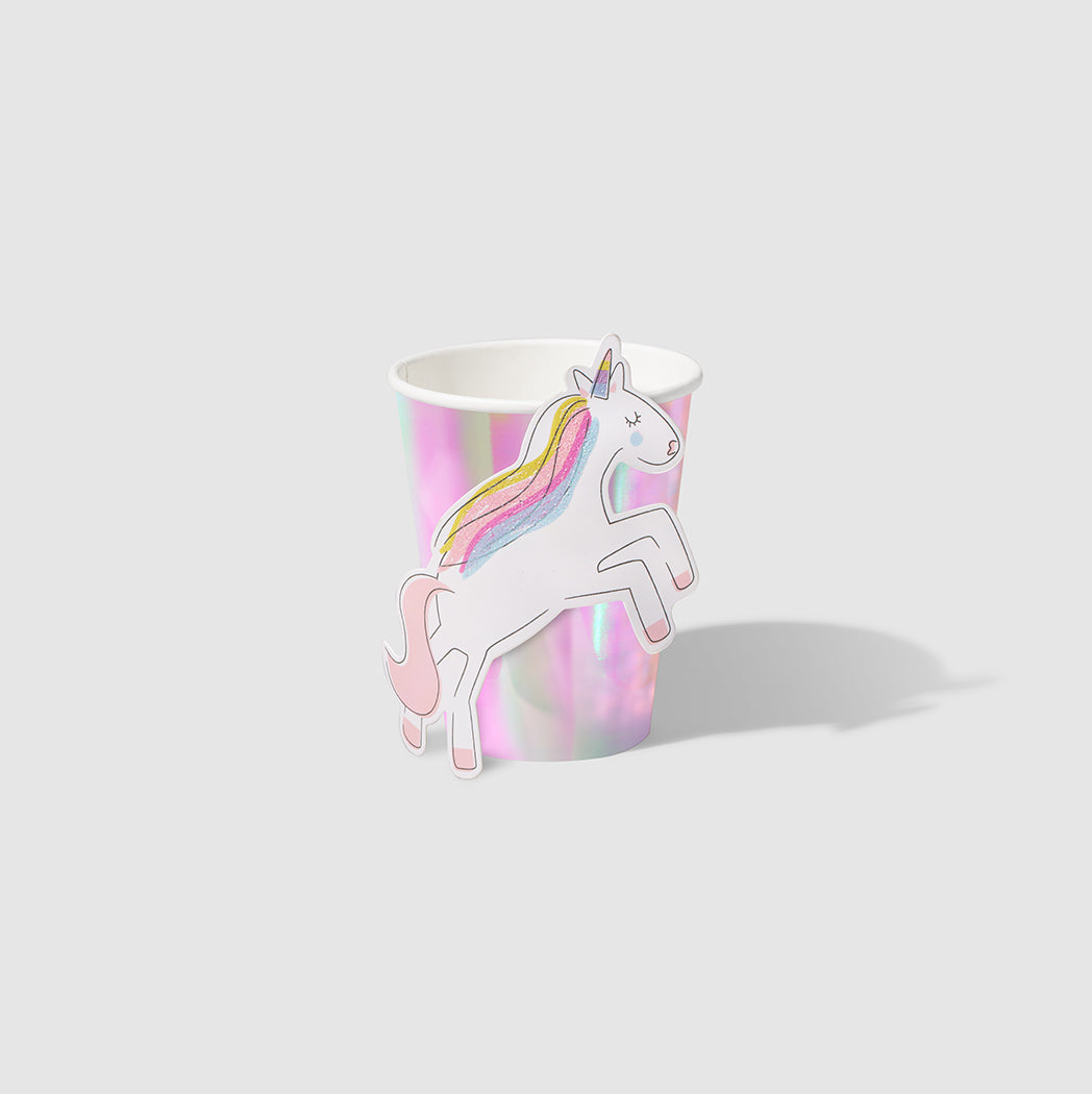 Unicorn Party Cups Unicorns Disposable with Lids Straws Birthday Favors